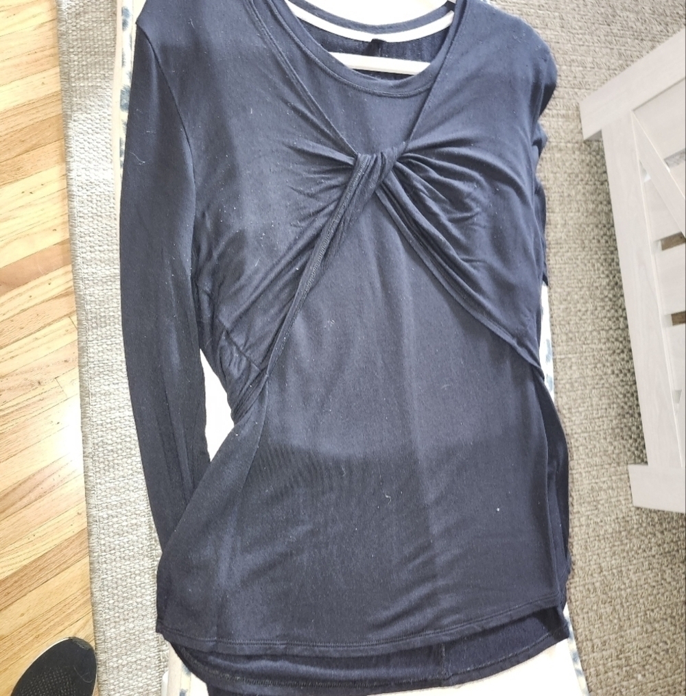 Black fitted blouse long sleeve